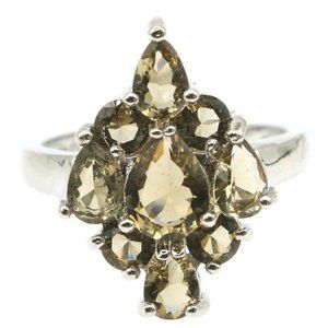 Classic Smoky Topaz 925 Silver fashion ring